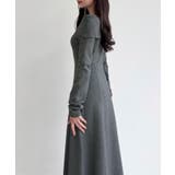 CENEA オフショル風スクエアネックロングニットワンピ | JUNOAH | 詳細画像8 