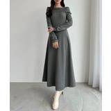 CENEA オフショル風スクエアネックロングニットワンピ | JUNOAH | 詳細画像9 