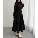 ブラック | CENEA サイドレースアップヘムフレアシャツワンピース | JUNOAH