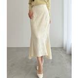 アイボリー | CENEA ハイウエストレースアップジャガードマーメイドスカート | JUNOAH