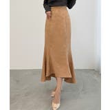 ベージュ | CENEA ハイウエストレースアップジャガードマーメイドスカート | JUNOAH