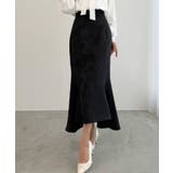 ブラック | CENEA ハイウエストレースアップジャガードマーメイドスカート | JUNOAH