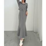 杢グレー | CENEA ショートパーカー+マーメイドキャミワンピースSET | JUNOAH