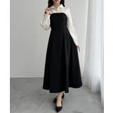 ブラック | シャツドッキングフレアワンピース | JUNOAH