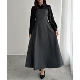 チャコール | シャツドッキングフレアワンピース | JUNOAH