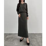 CENEA キーネックトップス＋裾ファスナーＩラインスカート | JUNOAH | 詳細画像12 