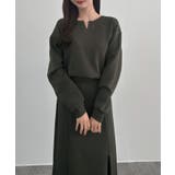 CENEA キーネックトップス＋裾ファスナーＩラインスカート | JUNOAH | 詳細画像14 