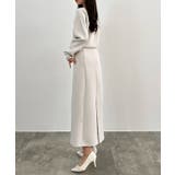 CENEA キーネックトップス＋裾ファスナーＩラインスカート | JUNOAH | 詳細画像8 