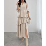 アイボリー | CENEA スリットティアードワンピース | JUNOAH