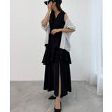 ブラック | CENEA スリットティアードワンピース | JUNOAH