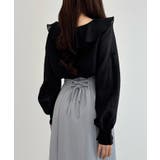 CENEA Vネックフレアラッフルブラウス | JUNOAH | 詳細画像12 