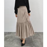 グレージュ | CENEA ドロストギャザーフレアスカート | JUNOAH