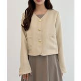 ライトベージュ | CENEA サマーツイードジャケット | JUNOAH