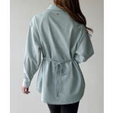 ライトブルー | CENEA ベルト付きリネン混シャツ | JUNOAH