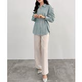 CENEA ベルト付きリネン混シャツ | JUNOAH | 詳細画像4 