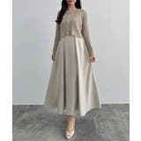 アイボリー | CENEA シアーラメニット+フレアキャミワンピースSET | JUNOAH