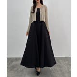 ブラック | CENEA シアーラメニット+フレアキャミワンピースSET | JUNOAH