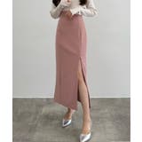 ピンク | CENEA ハイウエストジップIラインスカート(通年生地) | JUNOAH