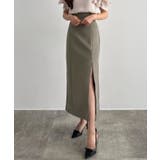 グレージュ | CENEA ハイウエストジップIラインスカート(通年生地) | JUNOAH