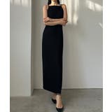 ブラック | Louere 【取り外し可能パット付き】アメスリストレッチキャミワンピース | Louere