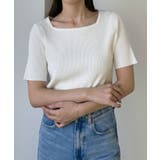 Louere スクエアネック半袖リブニット | Louere | 詳細画像6