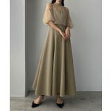 グレージュ | Louere 2WAY半袖シアーボレロ+フレアキャミワンピースSET | Louere
