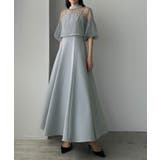 ブルーグレー | Louere 2WAY半袖シアーボレロ+フレアキャミワンピースSET | Louere