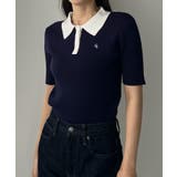 Louere ロゴ刺繍半袖リブニットポロ | Louere | 詳細画像12 