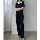 Louere ロゴ刺繍半袖リブニットポロ | Louere | 詳細画像13 