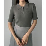 Louere ロゴ刺繍半袖リブニットポロ | Louere | 詳細画像19 