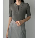 Louere ロゴ刺繍半袖リブニットポロ | Louere | 詳細画像21 