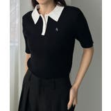 Louere ロゴ刺繍半袖リブニットポロ | Louere | 詳細画像3 