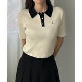 Louere ロゴ刺繍半袖リブニットポロ | Louere | 詳細画像7 