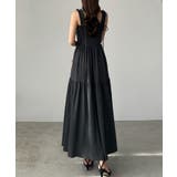チャコール | Louere フリルショルダーシャーリングキャミワンピース | Louere