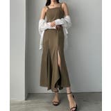 グレージュ | Louere イレヘム深スリットマーメイドキャミワンピース | Louere
