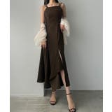 ブラウン | Louere イレヘム深スリットマーメイドキャミワンピース | Louere
