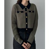 Louere バイカラー襟付きニットカーディガン | Louere | 詳細画像12 