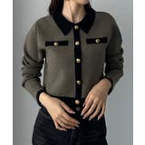 Louere バイカラー襟付きニットカーディガン | Louere | 詳細画像13 