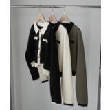 Louere バイカラー襟付きニットカーディガン | Louere | 詳細画像17 