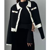 Louere バイカラー襟付きニットカーディガン | Louere | 詳細画像4 