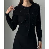 Louere ランダムパールウエストシェイプニットカーディガン | Louere | 詳細画像5