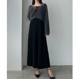 Louere シャギーショートニット＋セミフレアキャミワンピースSET | Louere | 詳細画像1 