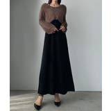 モカ | Louere シャギーショートニット＋セミフレアキャミワンピースSET | Louere