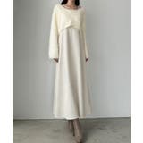 Louere シャギーショートニット＋セミフレアキャミワンピースSET | Louere | 詳細画像8 