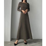 Louere アシメネックフレアニットワンピース | Louere | 詳細画像9 