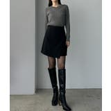 Louere Vネックロゴ刺繍ケーブルニットトップス | Louere | 詳細画像17 