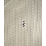 Louere Vネックロゴ刺繍ケーブルニットトップス | Louere | 詳細画像18 