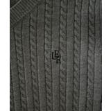 Louere Vネックロゴ刺繍ケーブルニットトップス | Louere | 詳細画像20 