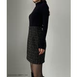 Louere ラメファンシーツイードミニスカート(インパン付き、ウール混) | Louere | 詳細画像2