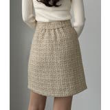 Louere ラメファンシーツイードミニスカート(インパン付き、ウール混) | Louere | 詳細画像9